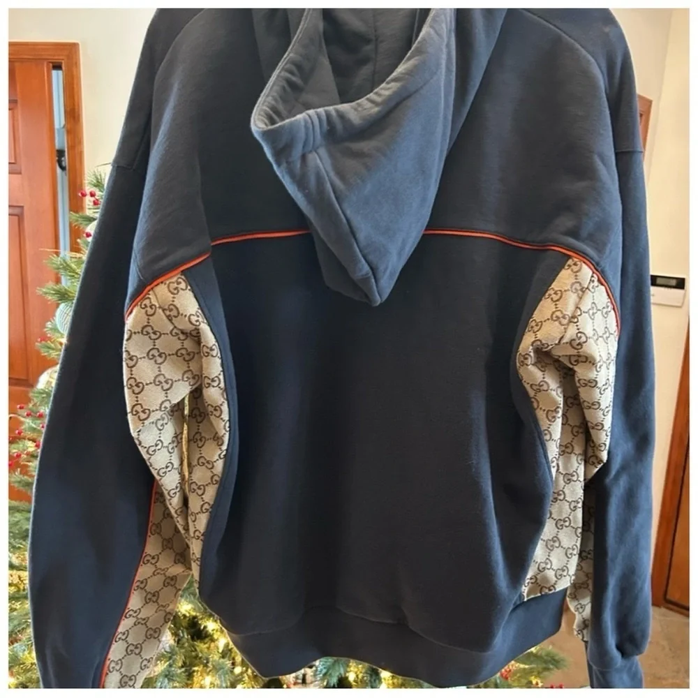 Gucci, cotton jersey, zip jacket signature, GG Supreme jacquard